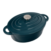 Чавунна овальна каструля 30x23 см 4л Tierra темно-бірюзовий 830096 NOIS