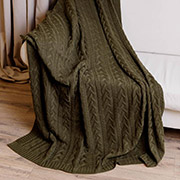 Плед в'язаний Hit Kosa-01 Прованс темно-оливковий