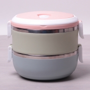 Ланчбокс подвійний Kamille 1400мл пластиковий корпус 2116