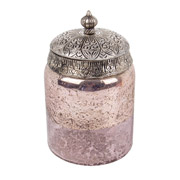 Банка декоративна скляна з металевою кришкою 17x10 см Lefard 876-077 рожева