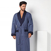 Халат чоловічий вафельний довгий Nusa NS-15120-1 синій new