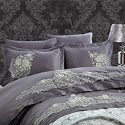 Постільна білизна Jenna Antrasit сатин з мереживом Dantela Vita