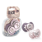 LOVI Пустушка силіконова динамічна 18 м-ців 2 шт. Botanic Girl рожевий