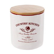 Банка для сипучих з бамбуковою кришкою 10х11 см 620 мл Country kitchen Lefard 940-299
