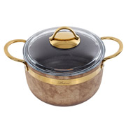 Каструля з кришкою 20 см 3 л Royal Stone Ti̇gereye Gold Brioni 764-046