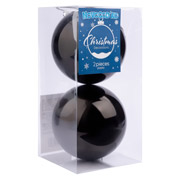 Набір ялинкових кульок 2 шт 12 см Novogod'ko 974433 чорний перламутр