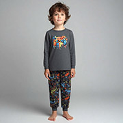 Піжама для хлопчика 0102302джі футер з підчосом Татошка сірий