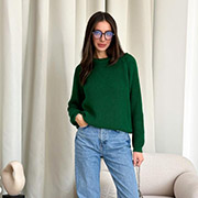 Джемпер в'язаний Cotton Art Knit смарагдовий