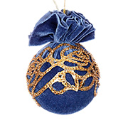 Елочный шар с золотым украшением Глэм 8см Lefard 085-312