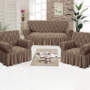 Жакардові чохли для дивана та 2 крісел Love you какао