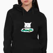 Худі жіночий Кіт за столом MobiPrint 8921-2014 чорний
