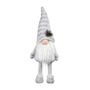 Іграшка м'яка новорічна 60 см Гном LED ніс Novogod'ko 974626 білий