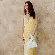 Сукня в'язана довга ажурна Art Knit жовта