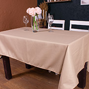 Скатертина бавовняна 002 Beige Strong Mirson