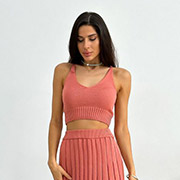 Топ в'язаний жіночий Joy Art Knit кораловий