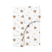Простирадло на гумці в дитяче ліжечко Beige Hearts ранфорс Cosas