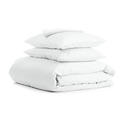 Однотонна постільна білизна Snow Cs3 ранфорс Cosas простирадло на гумці