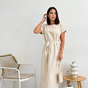 Сукня Маргарет бавовна-льон Art Knit молочна