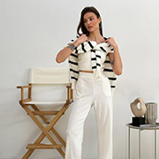 Штани в'язані Jolie Art Knit молочні