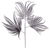 Ветка декоративная 90 см Пальмовые веера YES! Fun 974593 серебро глиттер