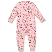Комбінезон-чоловічок для дівчинки 1533261клп інтерлок Татошка рожевий з принтом