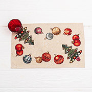 Серветка гобеленова з люрексом Villa Grazia Premium Новорічна гірлянда