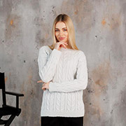 Джемпер жіночий в'язаний Ассоль з люрексом Art Knit білий