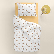 Підліткова постільна білизна Beige Hearts ранфорс Cosas
