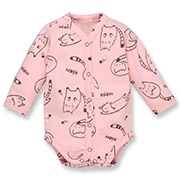 Боді для дівчинки 1433251клп інтерлок Татошка рожевий із принтом