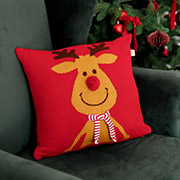 Подушка в'язана декоративна Олень із шарфом Прованс