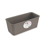 Вазон пластиковий прямокутний 2,4л Natural 30х13х11 см з автополивом Stefanplast 73602 сірий