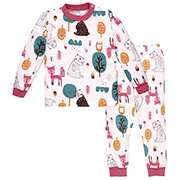 Піжама для дівчинки 0102202зві футер з підчосом Татошка білий з принтом