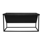 Кашпо на металевій підставці прямокутне 37 л 70х30х35 см Engard ME-03 чорний