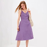 Сукня лляна на запах Прованс фіолетова