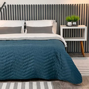 Покривало стьобане двостороннє мікрофібра Double Face Zigzag Grey-Indian Teal ArCloud