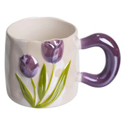 Чашка порцелянова 400 мл Тюльпан Yiwu FM-40C фіолетова