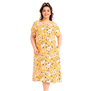 Туніка жіноча Штапель Cocoon 22346 жовта