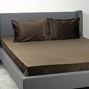 Простирадло велюрове на гумці Velour ТЕП шоколадне