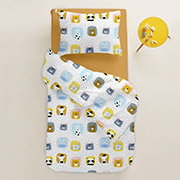 Постільна білизна в дитяче ліжечко Color Animals Mustard ранфорс Cosas