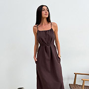 Сукня Афіна бавовна-льон Art Knit шоколад