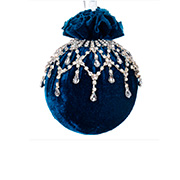 Елочный шар с ажурным украшением Бирюзовая подвеска 10см Lefard 085-154