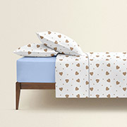 Постільна білизна Beige Hearts CS2 ранфорс Cosas простирадло на резинці