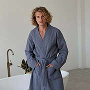 Подарунковий чоловічий набір Маренго set801S вафельний халат і капці Cosy в коробці