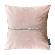 Подушка декоративна зі сріблястими стразами Pagoti Diamond пастельно-рожева