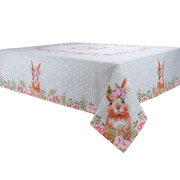 Скатертина гобеленова великодня Bunny Lefard блакитна