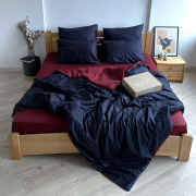 Постільна білизна Lelit SS-3003 сатин-страйп чорний з бордо