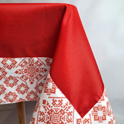 Скатертина кухонна Код Незламної Нації SoundSleep біло-червона