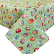 Скатертина гобеленова великодня кругла Limaso EDEN865 зелена