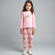 Піжама для дівчинки 0102302ніч футер з підчосом Татошка рожевий