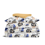 Дитяча постільна білизна в ліжечко BUILDER TRUCKS CS3 Cosas синій